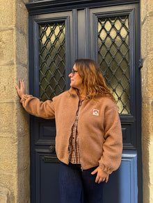 Veste polaire bouclée beige Ted