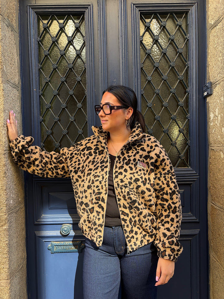 Polaire leopard zippée Jaya