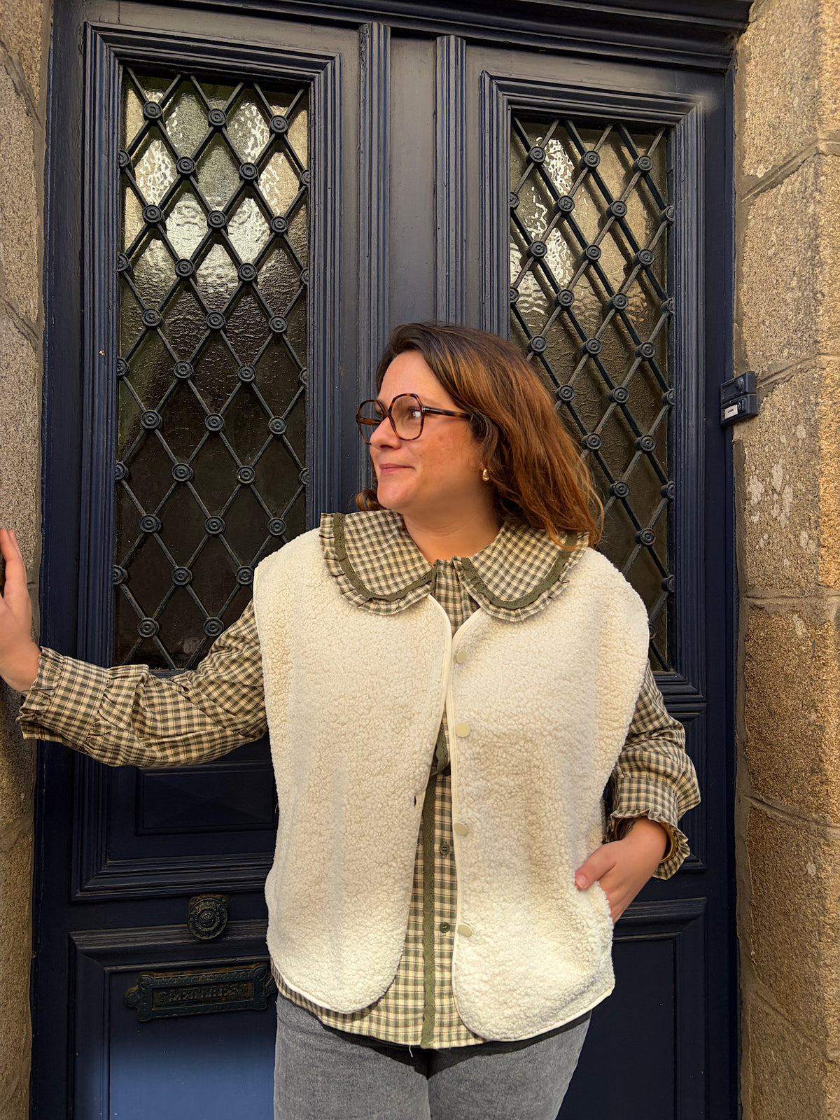 Gilet sans manches ecru Rima curvy
