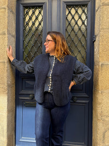 Gilet sans manches marine Rima curvy