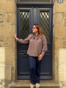 Chemise rayée noeud lavallière Margot