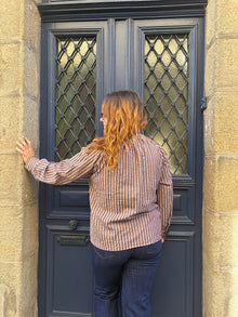 Chemise rayée noeud lavallière Margot