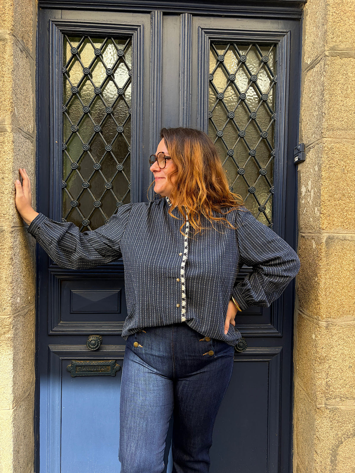 Blouse marine à rayures Salomé
