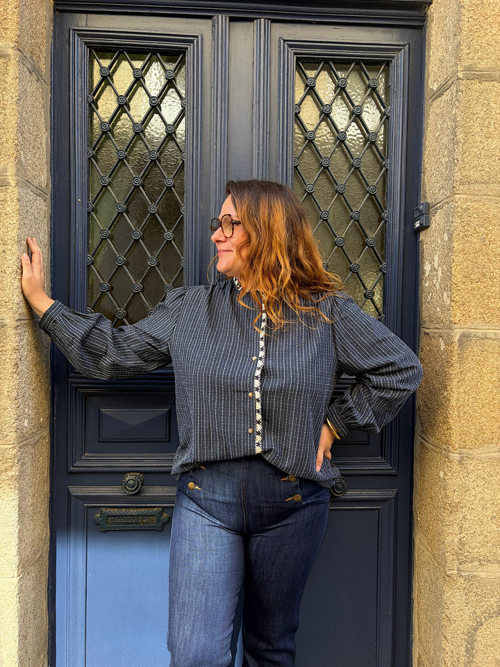Blouse marine à rayures Salomé