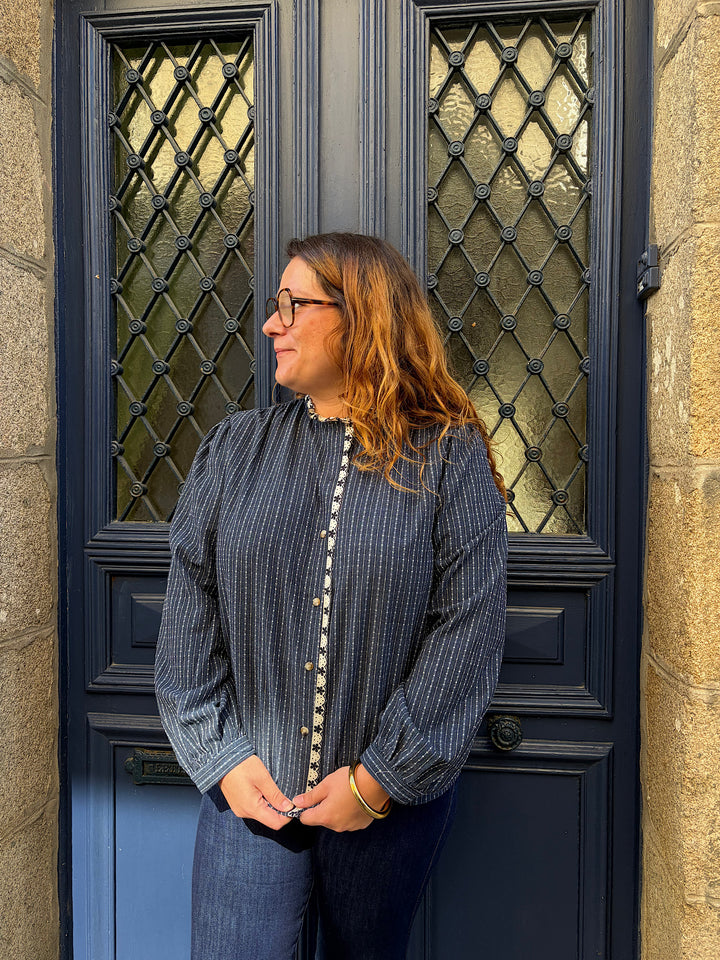 Blouse marine à rayures Salomé
