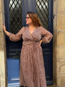 Robe longue marron Capucine