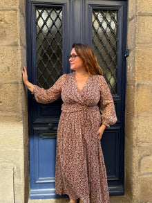 Robe longue marron Capucine