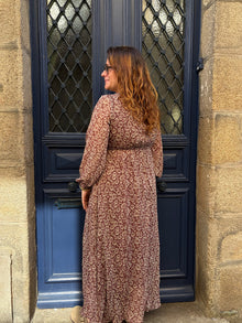 Robe longue marron Capucine