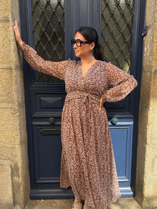 Robe longue marron Capucine