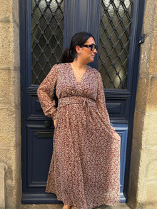 Robe longue marron Capucine