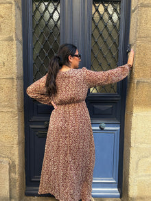 Robe longue marron Capucine