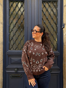 Pull bandana marron Giulia