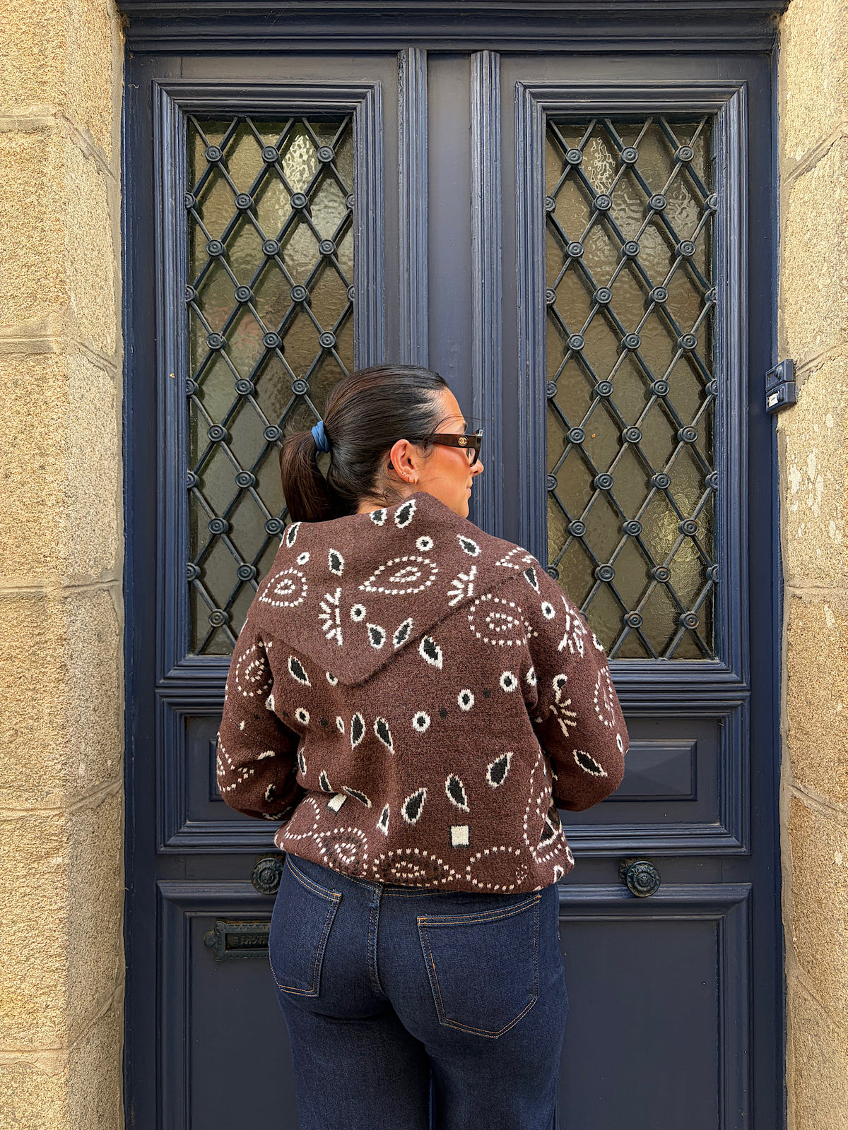 Pull bandana marron Giulia