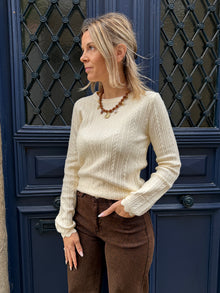 Jean wide marron imprimé leopard Solea