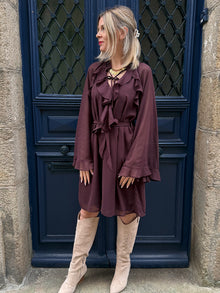 Robe courte Arielle Marron