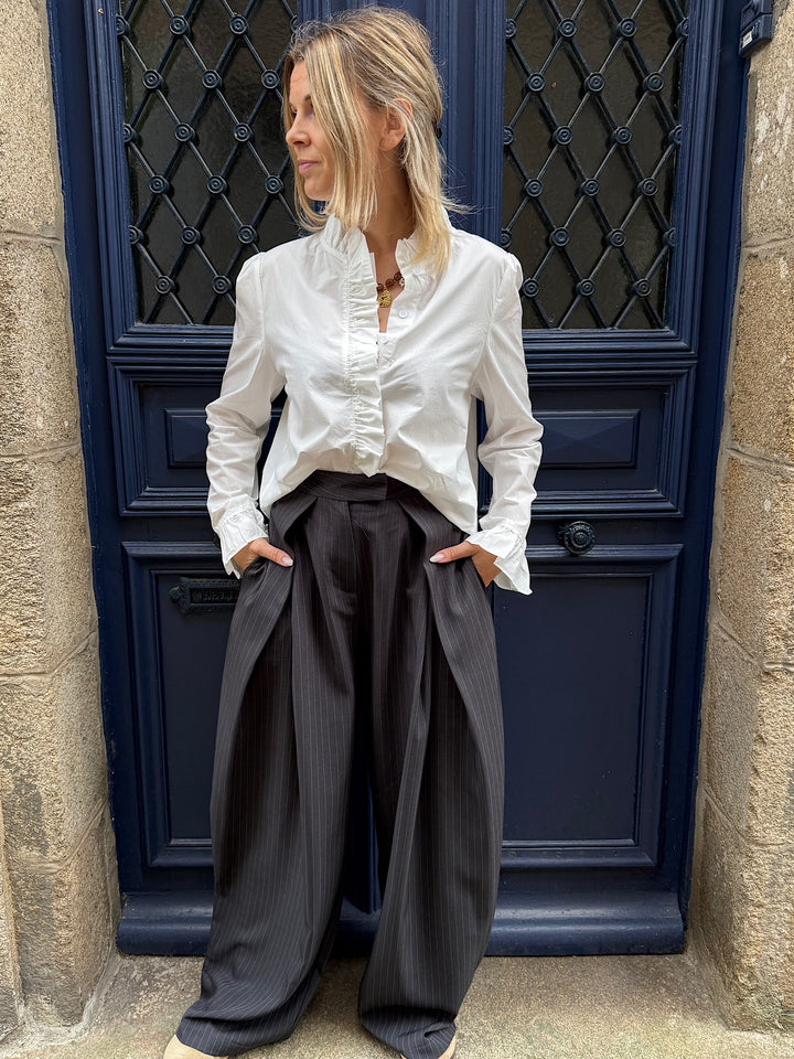 Pantalon anthracite rayé Neryl
