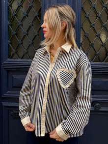 Chemise rayée à poche cœur Kelyn