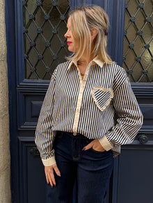 Chemise rayée à poche cœur Kelyn