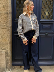 Chemise rayée à poche cœur Kelyn