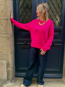 Pull en maille fushia Adèle