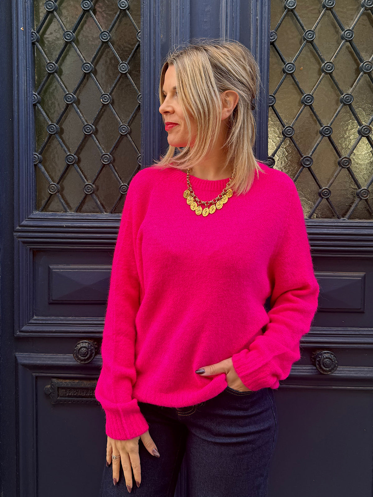 Pull en maille fushia Adèle