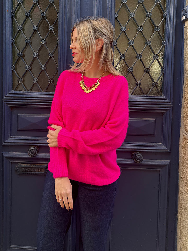 Pull en maille fushia Adèle