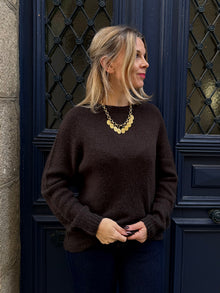 Pull en maille marron Adele