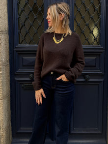 Pull en maille marron Adele