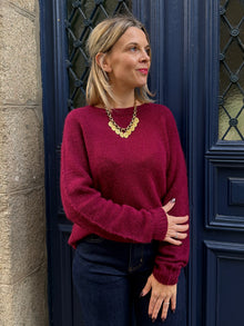 Pull en maille bordeaux Adèle