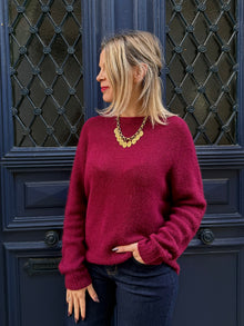 Pull en maille bordeaux Adèle