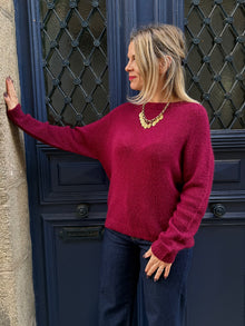 Pull en maille bordeaux Adèle