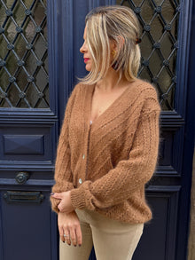 Gilet ajouré camel Ninon