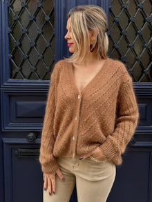 Gilet ajouré camel Ninon