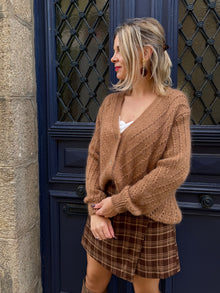 Gilet ajouré camel Ninon
