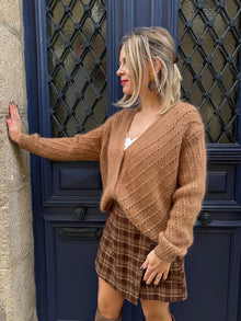 Gilet ajouré camel Ninon