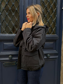 Veste fourrée impermeable noir