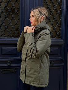 Parka impermable fourrée kaki