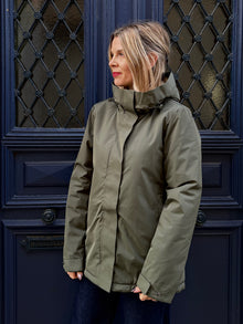Parka impermable fourrée kaki