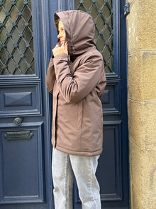 Parka impermeable fourrée chocolat