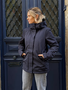 Parka impermeable fourrée marine