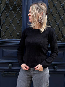 Pull noir ajouré louisa