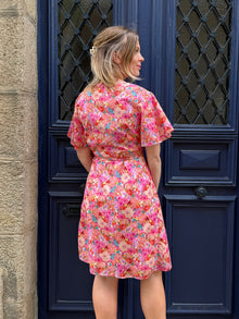 Robe portefeuille fleurie Leonce