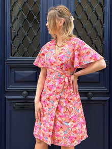 Robe portefeuille fleurie Leonce