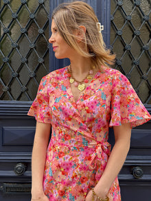 Robe portefeuille fleurie Leonce