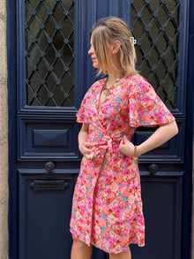 Robe portefeuille fleurie Leonce