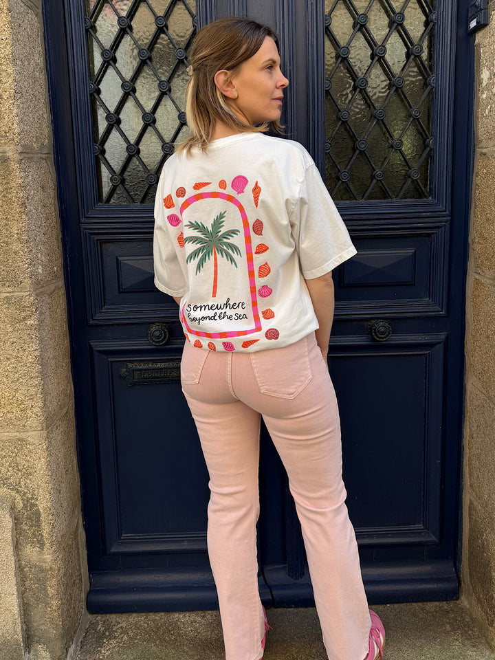 T-shirt blanc manches courtes Sea