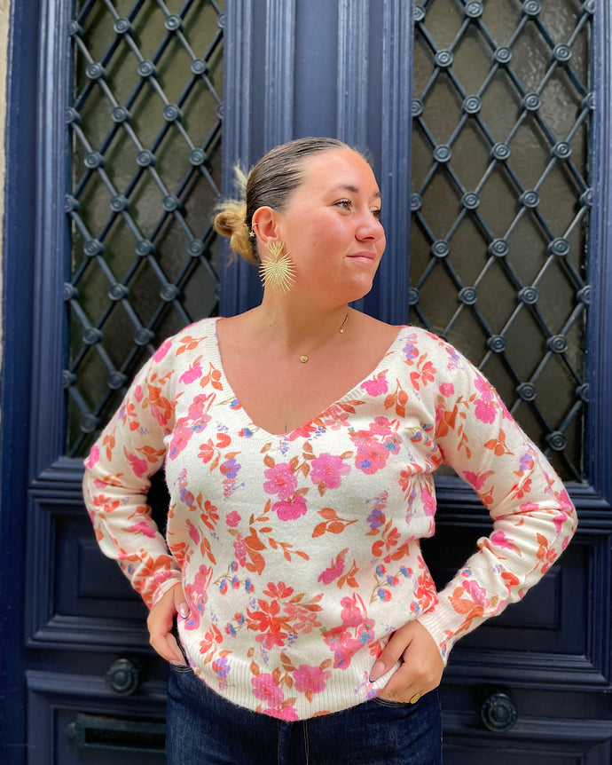Pull fleuri Elo